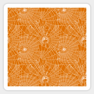 Orange Spider Webs Sticker